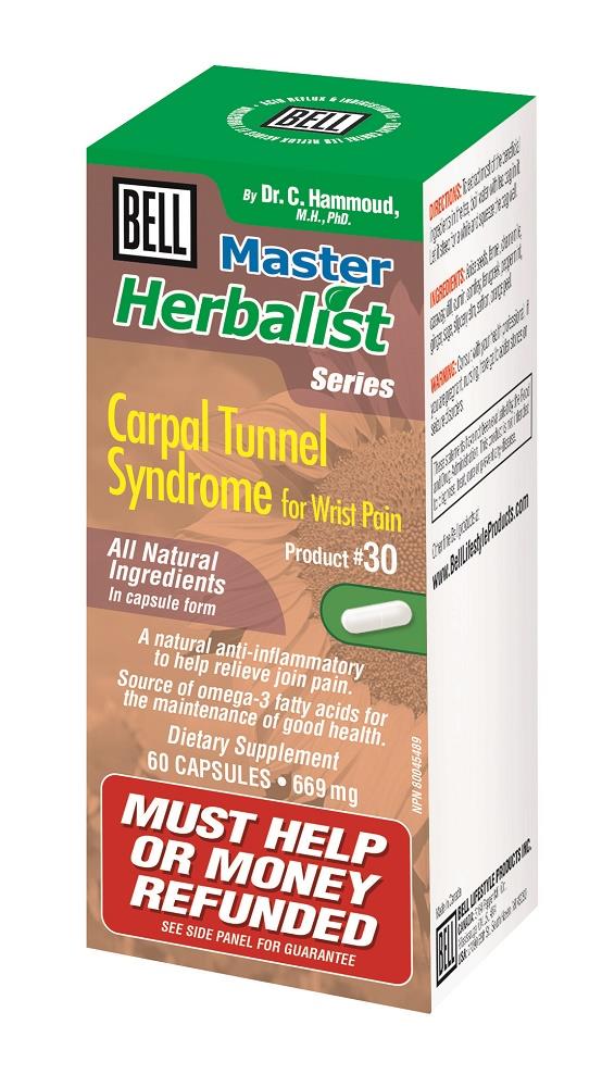 BELL Carpal Tunnel Syndrome for Wrist Pain 669mg 60caps